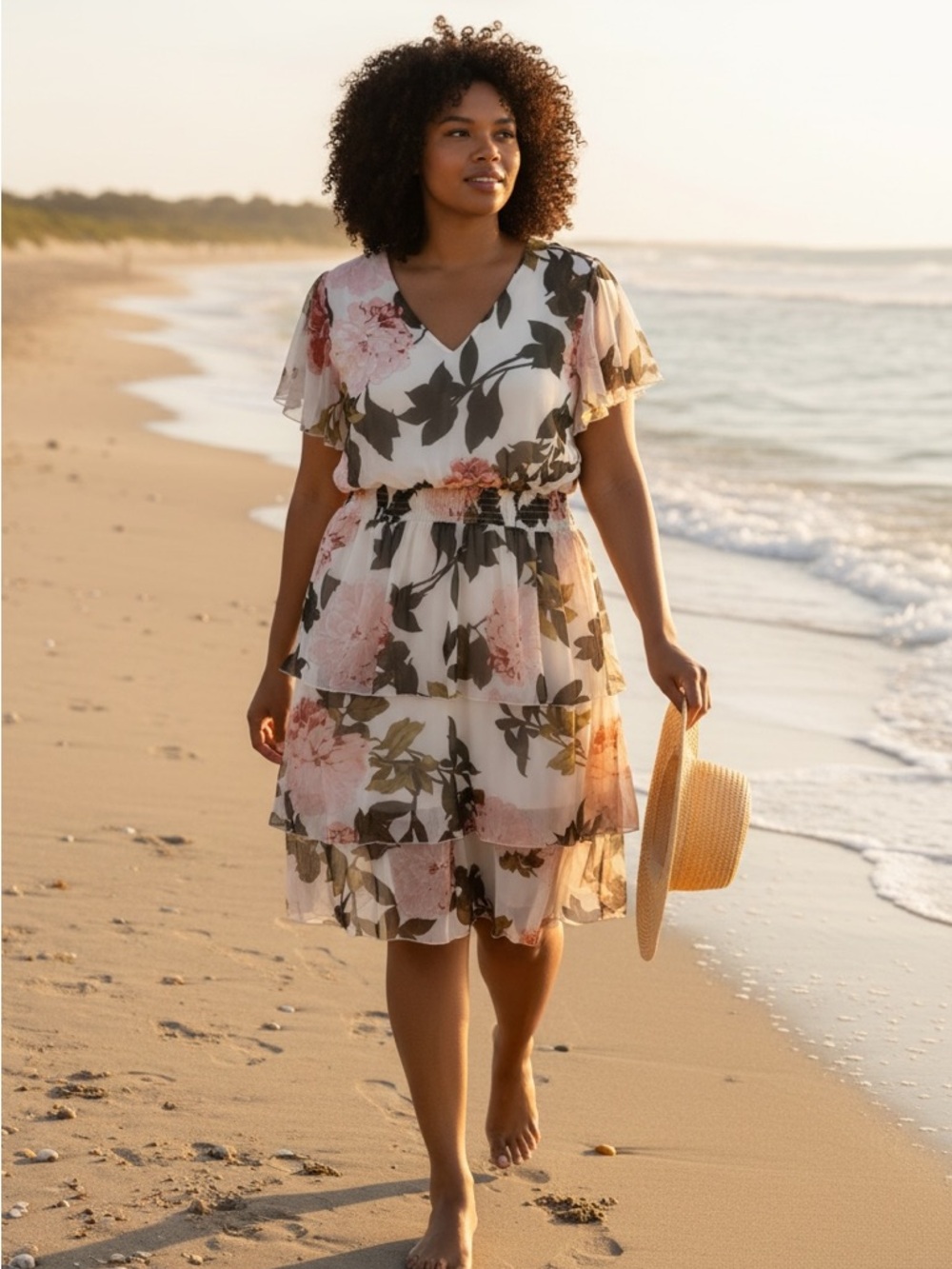 Plus size Kate & Lily floral short-sleeve dress (008)